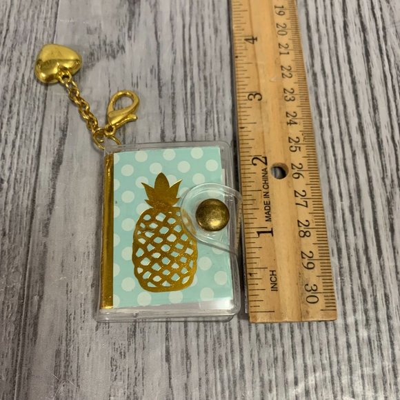 Recollection Mini Notebook Planner Charm Pineapple Charm Keyring - Picture 6 of 6